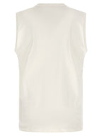 Diesel White Cotton Sleeveles T-Shirt Diesel