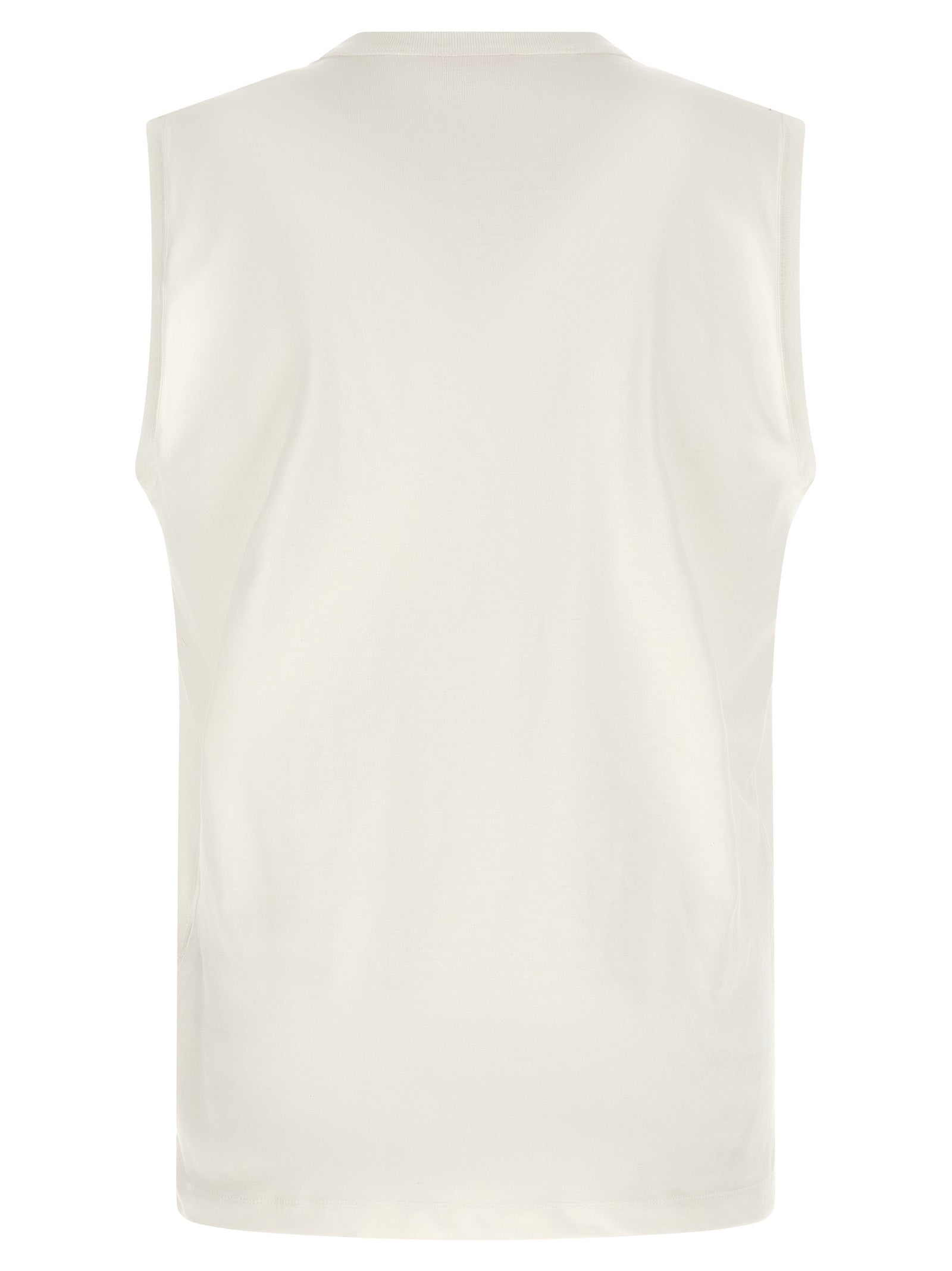 Diesel White Cotton Sleeveles T-Shirt Diesel