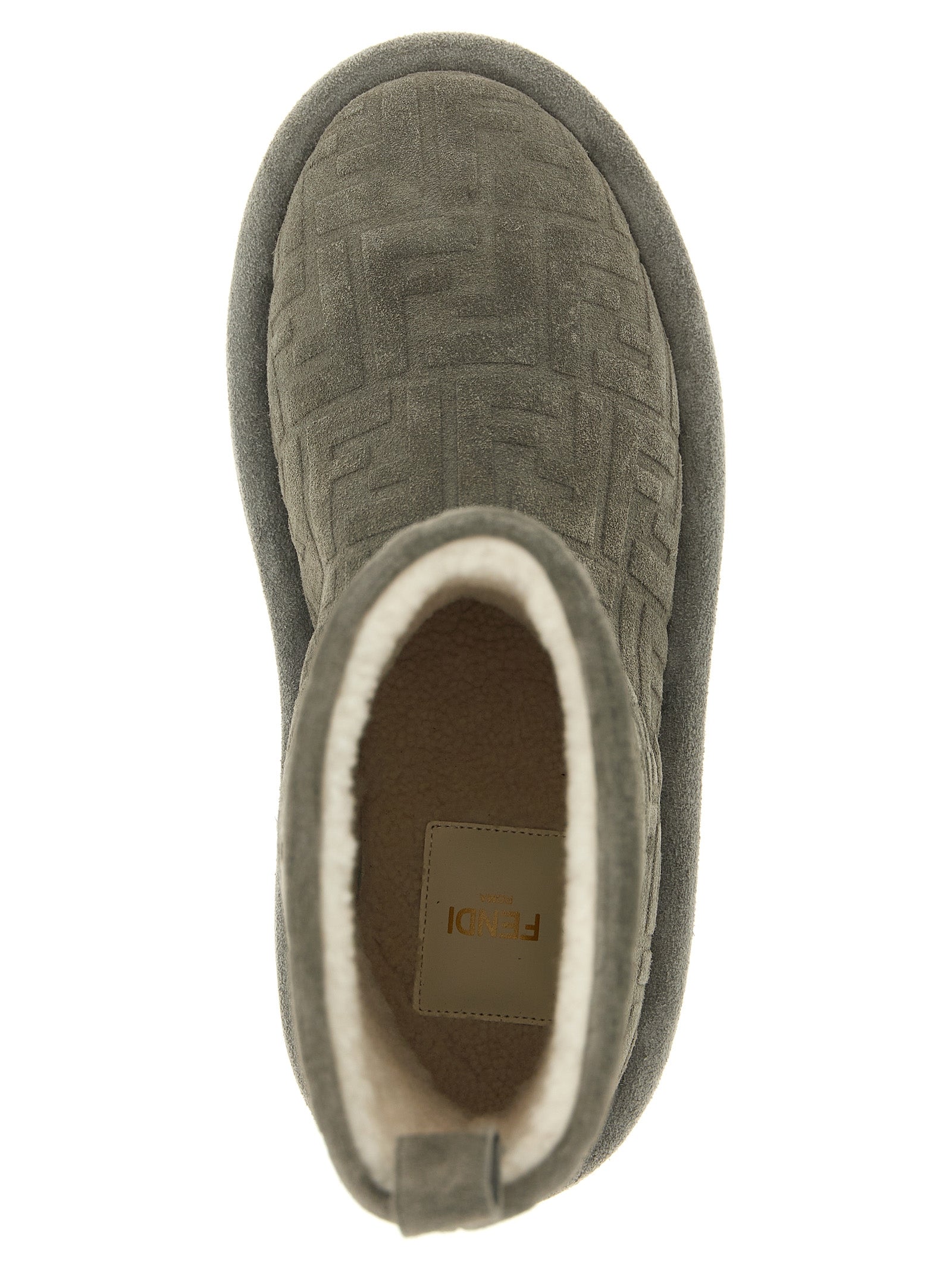 Fendi Gray Calfskin Ankle Boots Fendi
