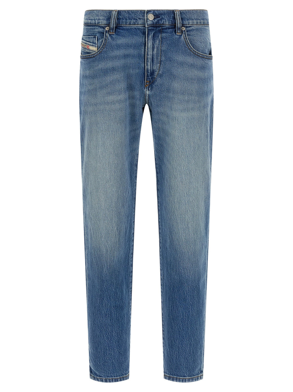 Diesel Blue Cotton Straight-Leg Jeans Diesel