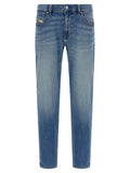 Diesel Blue Cotton Straight-Leg Jeans Diesel
