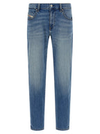 Diesel Blue Cotton Straight-Leg Jeans Diesel