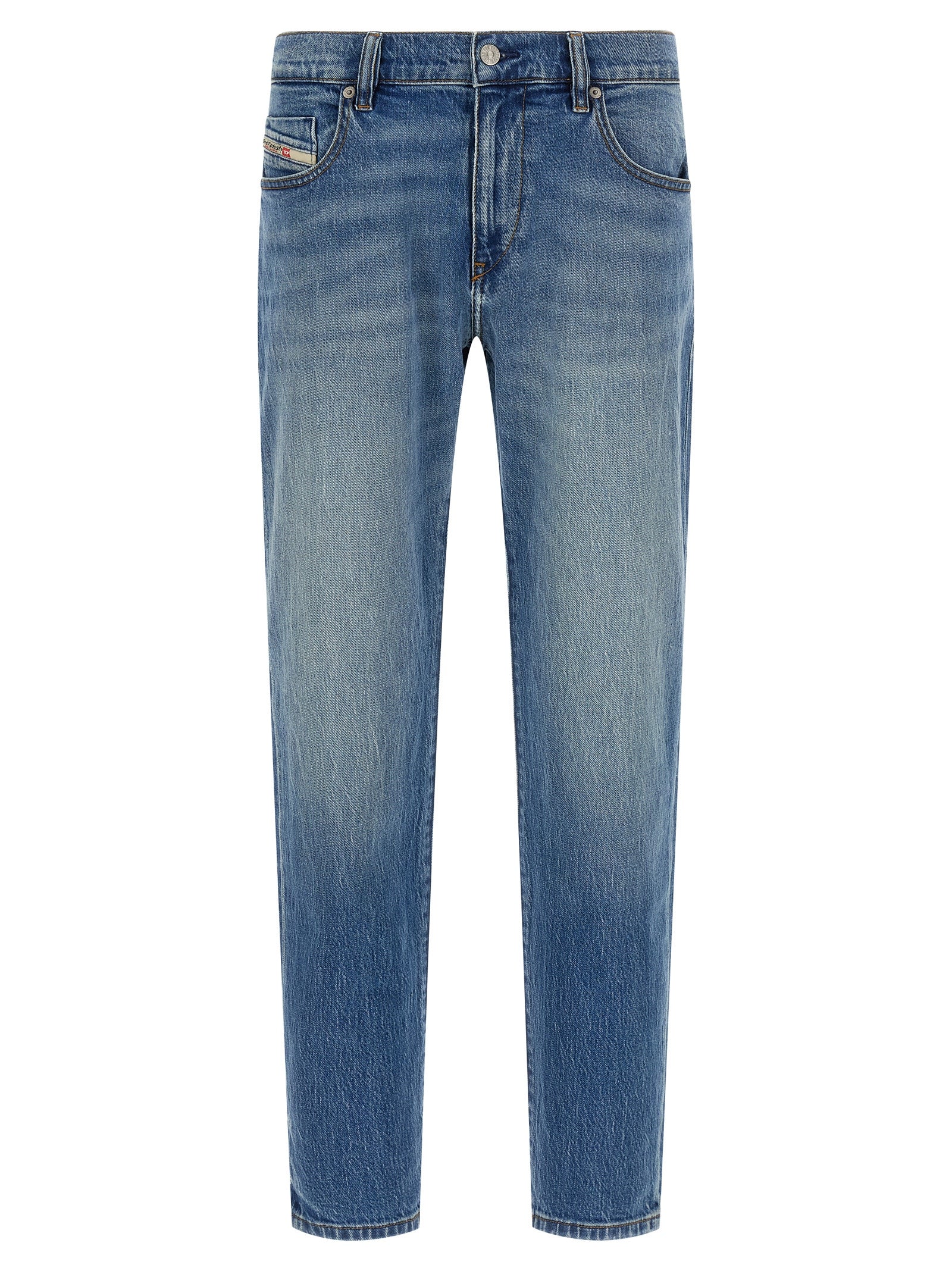 Diesel Blue Cotton Straight-Leg Jeans Diesel