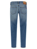 Diesel Blue Cotton Straight-Leg Jeans Diesel
