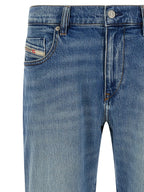 Diesel Blue Cotton Straight-Leg Jeans Diesel