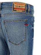 Diesel Blue Cotton Straight-Leg Jeans Diesel