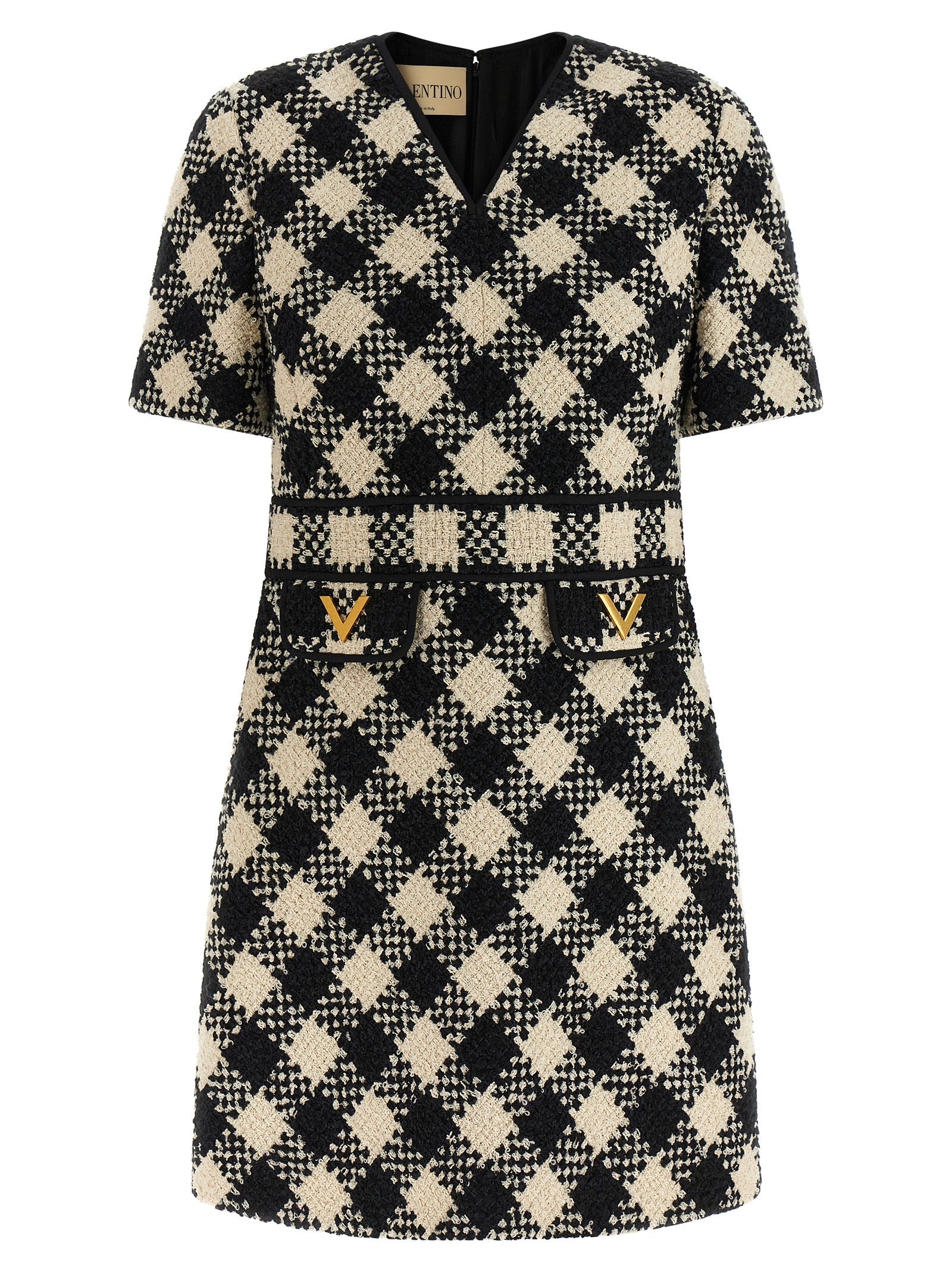 Valentino Garavani Bicolor Cotton Short Dress Valentino Garavani