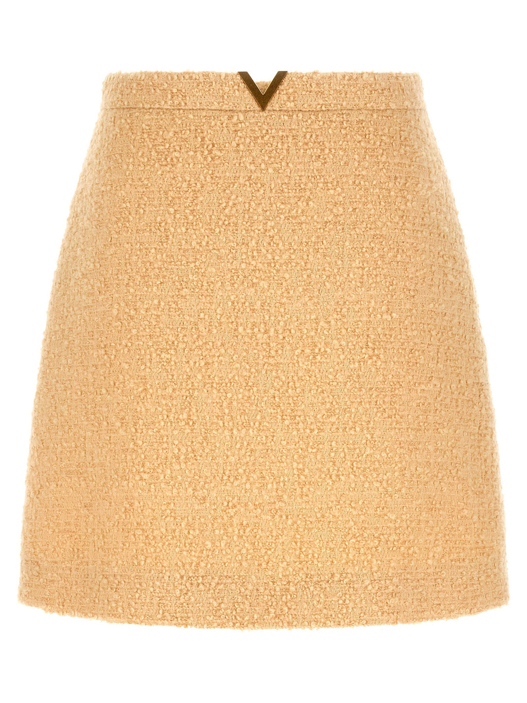 Valentino Garavani Beige Virgin Wool Long Skirt Valentino Garavani