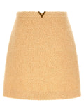Valentino Garavani Beige Virgin Wool Long Skirt Valentino Garavani