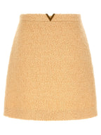 Valentino Garavani Beige Virgin Wool Long Skirt Valentino Garavani