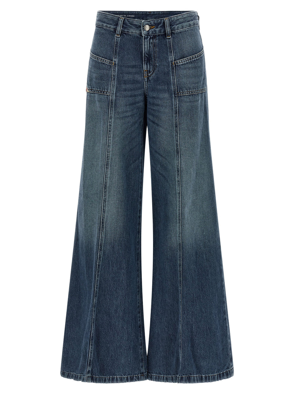 Diesel Blue Cotton Flared Jeans Diesel