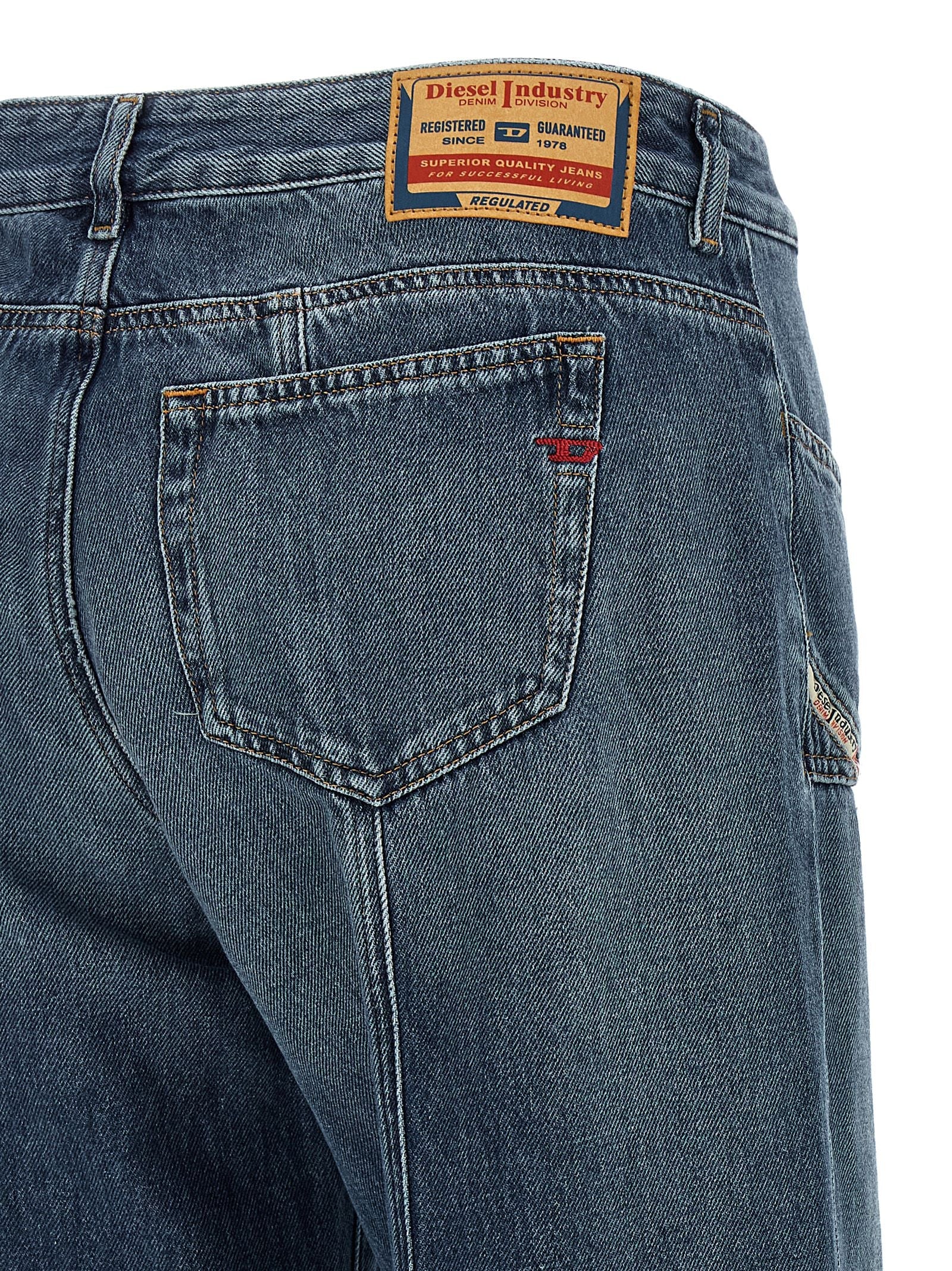 Diesel Blue Cotton Flared Jeans Diesel