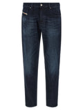 Diesel Blue Cotton Straight-Leg Jeans Diesel