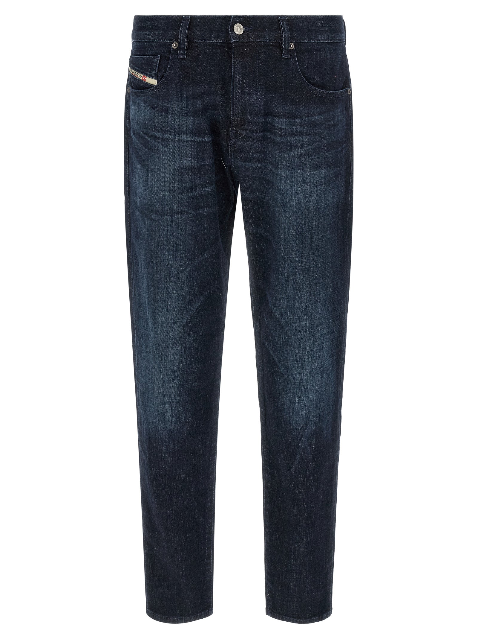 Diesel Blue Cotton Straight-Leg Jeans Diesel