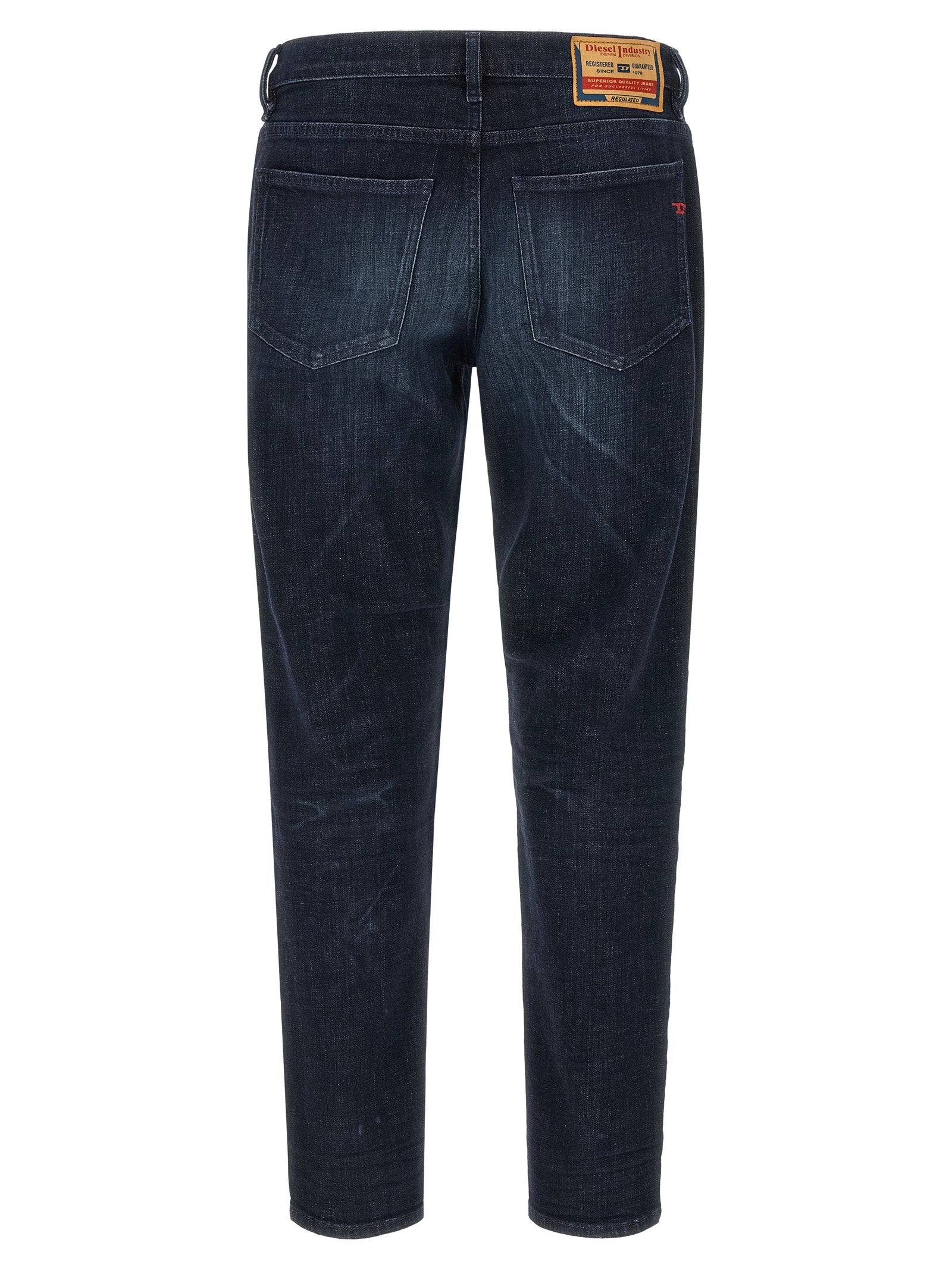 Diesel Blue Cotton Straight-Leg Jeans Diesel