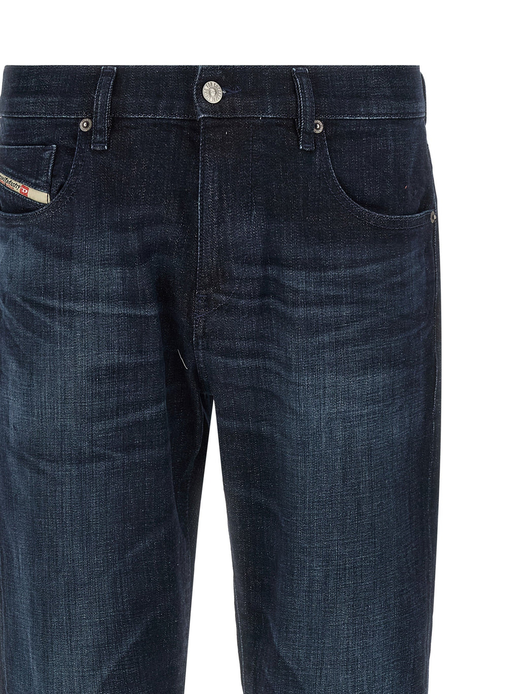 Diesel Blue Cotton Straight-Leg Jeans Diesel