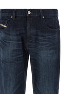 Diesel Blue Cotton Straight-Leg Jeans Diesel