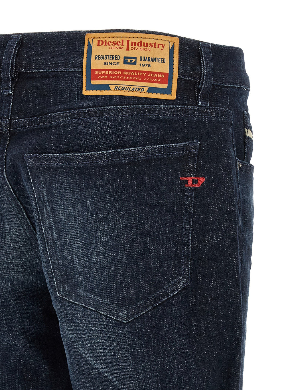 Diesel Blue Cotton Straight-Leg Jeans Diesel