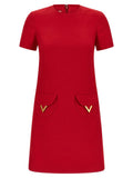 Valentino Garavani Multicolor Virgin Wool Short Dress Valentino Garavani