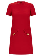 Valentino Garavani Multicolor Virgin Wool Short Dress Valentino Garavani