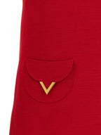 Valentino Garavani Multicolor Virgin Wool Short Dress Valentino Garavani