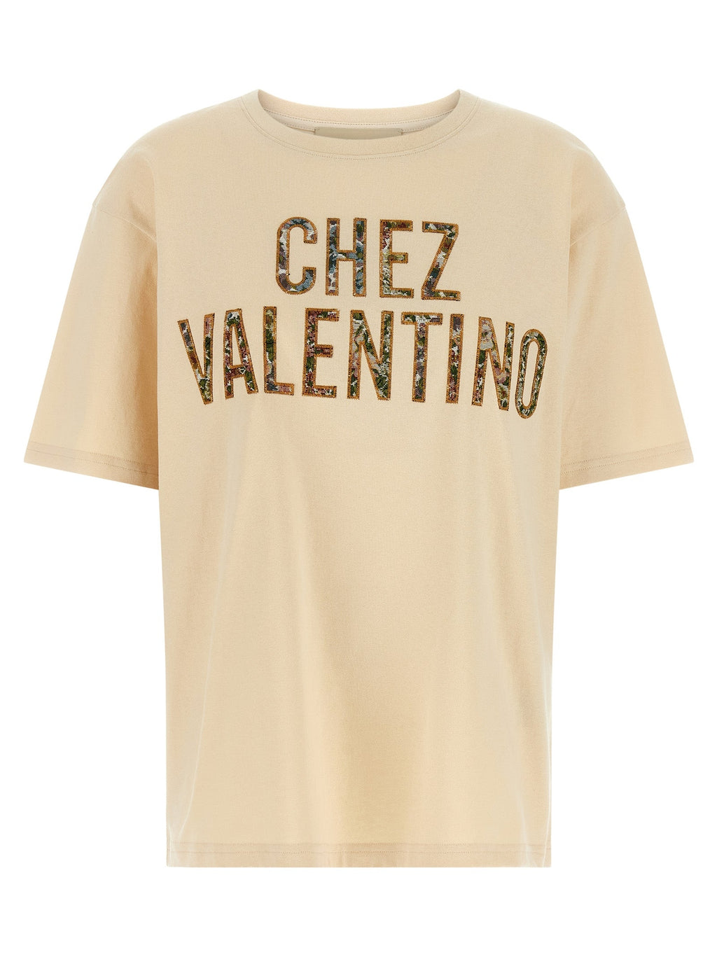 Valentino Garavani Beige Cotton T-Shirt Valentino Garavani