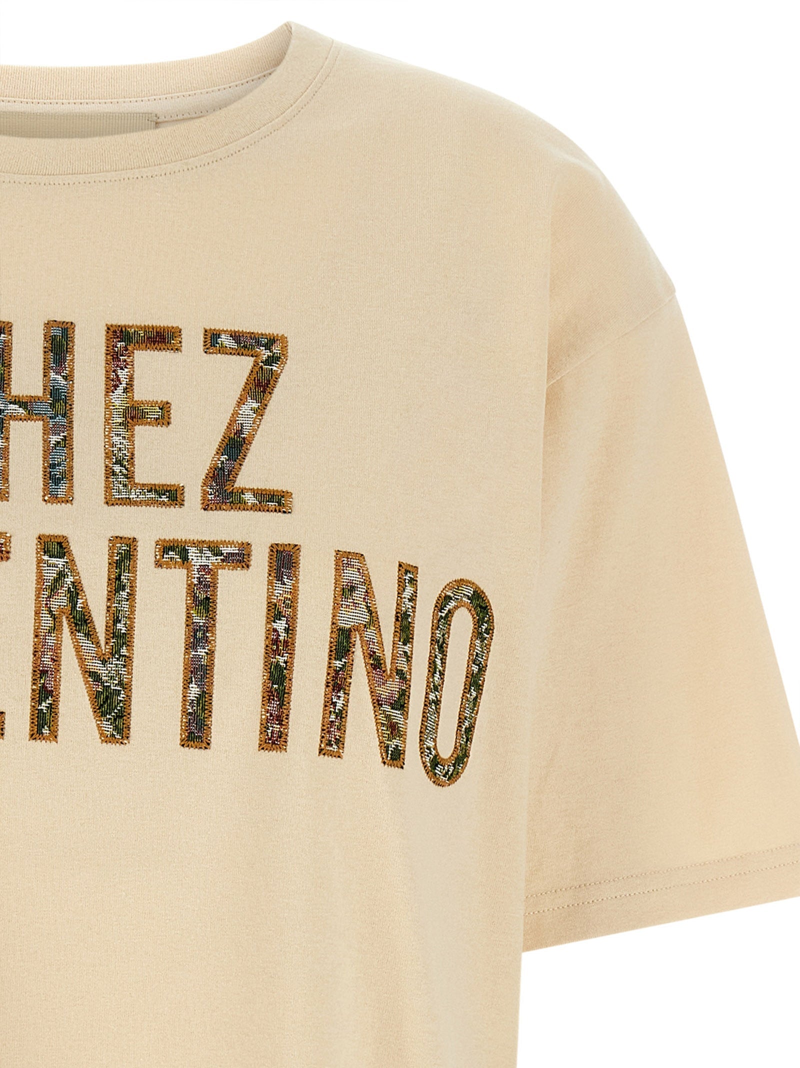 Valentino Garavani Beige Cotton T-Shirt Valentino Garavani