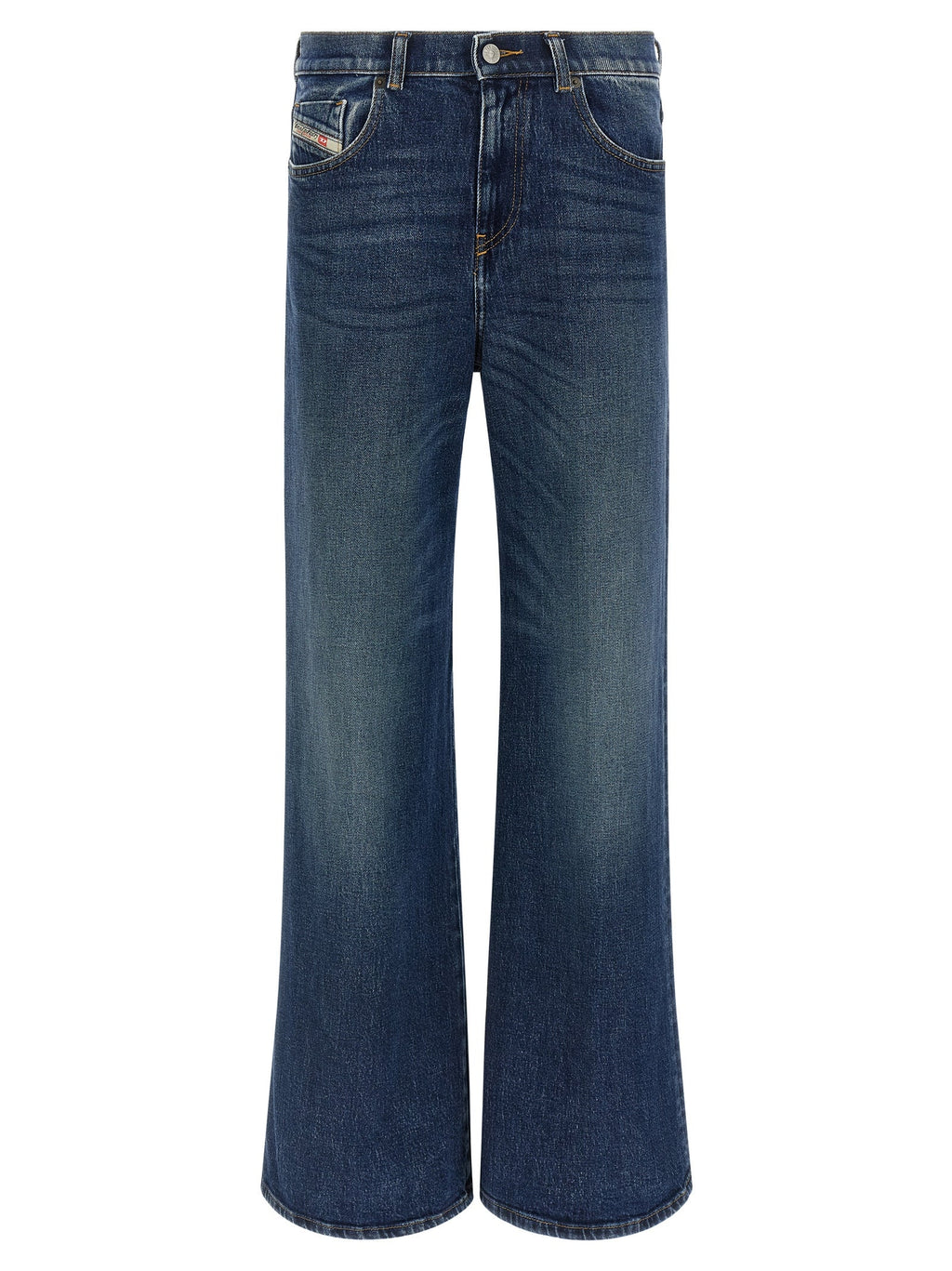 Diesel Blue Cotton Flared Jeans Diesel