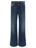 Diesel Blue Cotton Flared Jeans Diesel