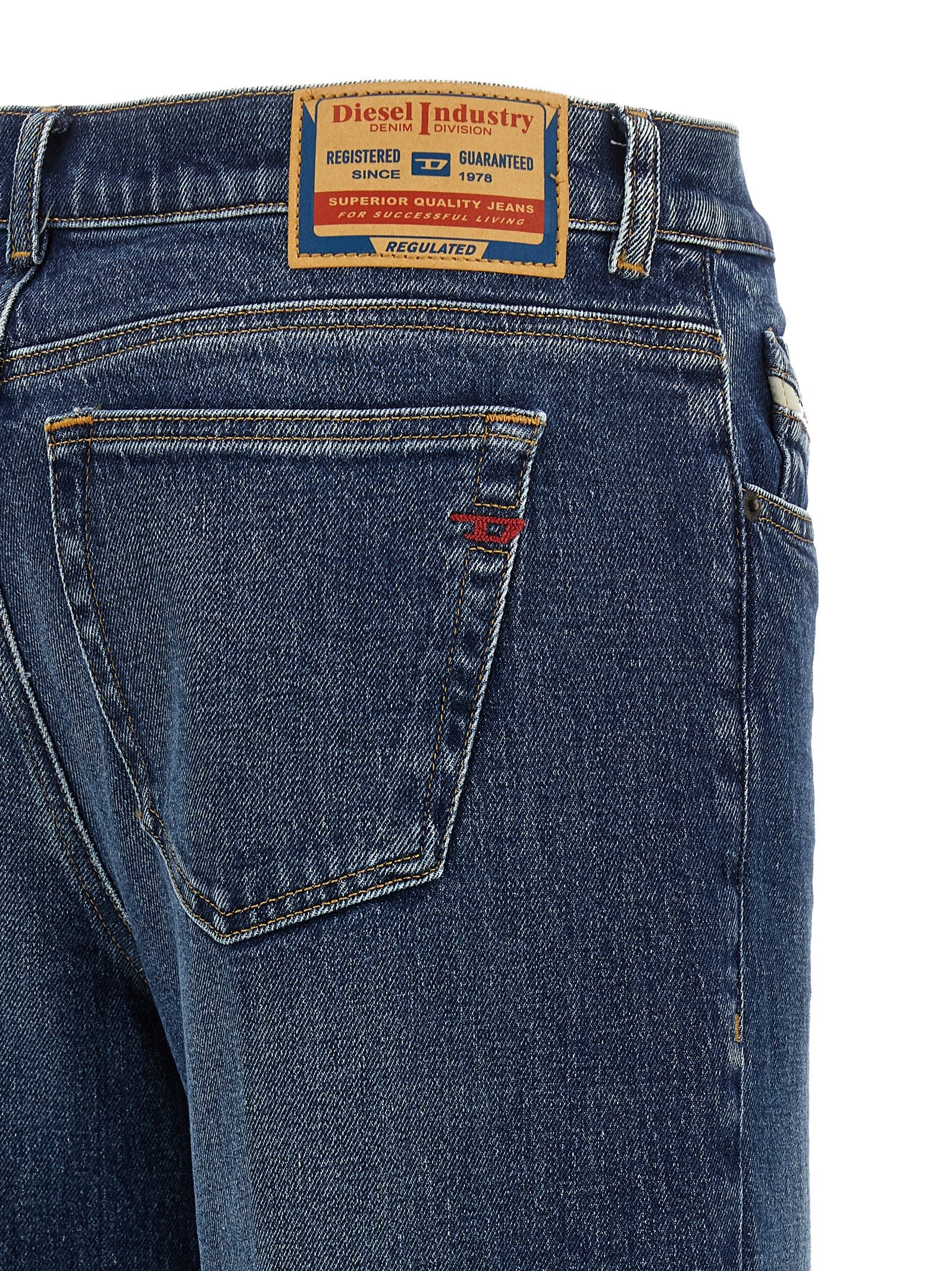 Diesel Blue Cotton Flared Jeans Diesel