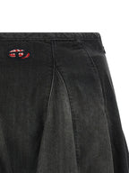 Diesel Black Cotton Long Skirt Diesel