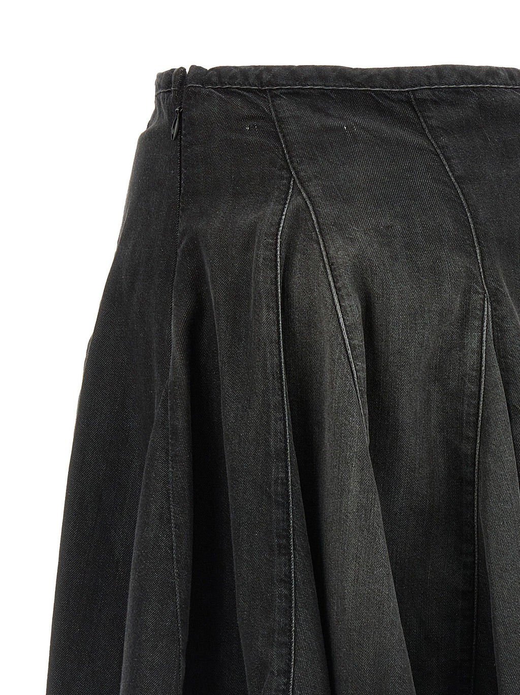 Diesel Black Cotton Long Skirt Diesel