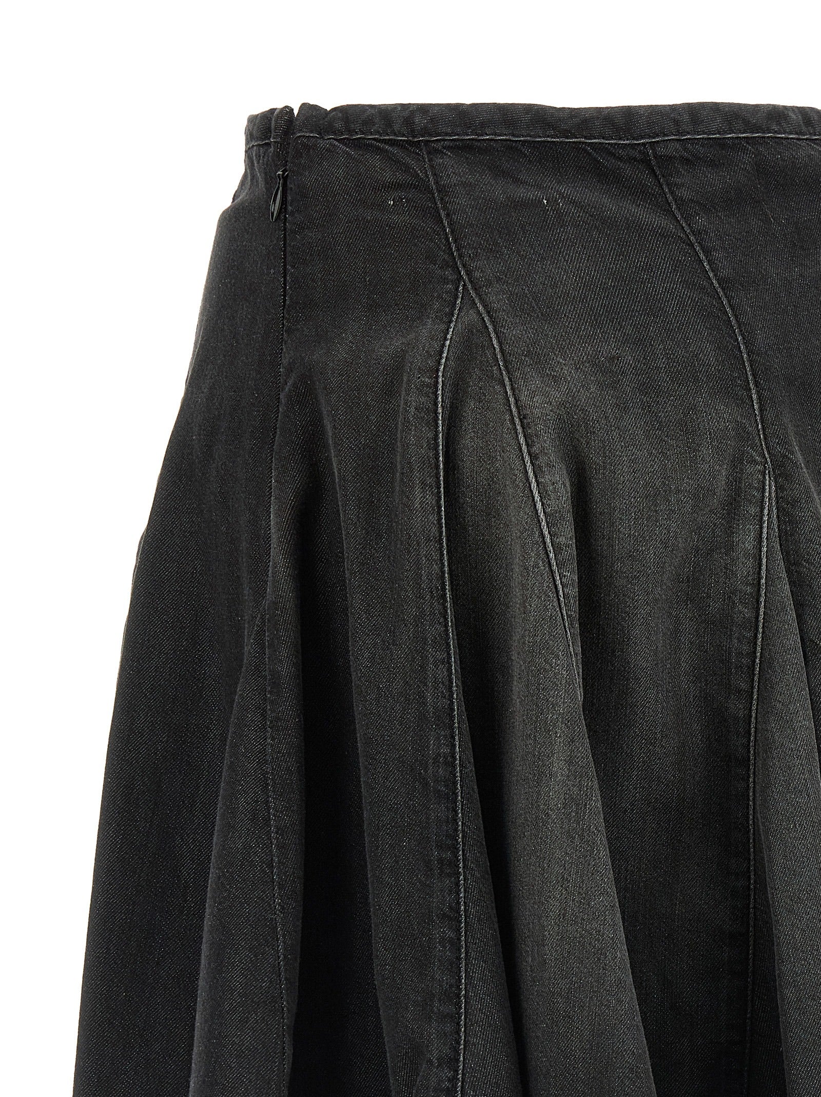 Diesel Black Cotton Long Skirt Diesel