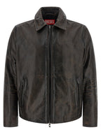 Diesel Brown Cowhide Leather Jacket Diesel