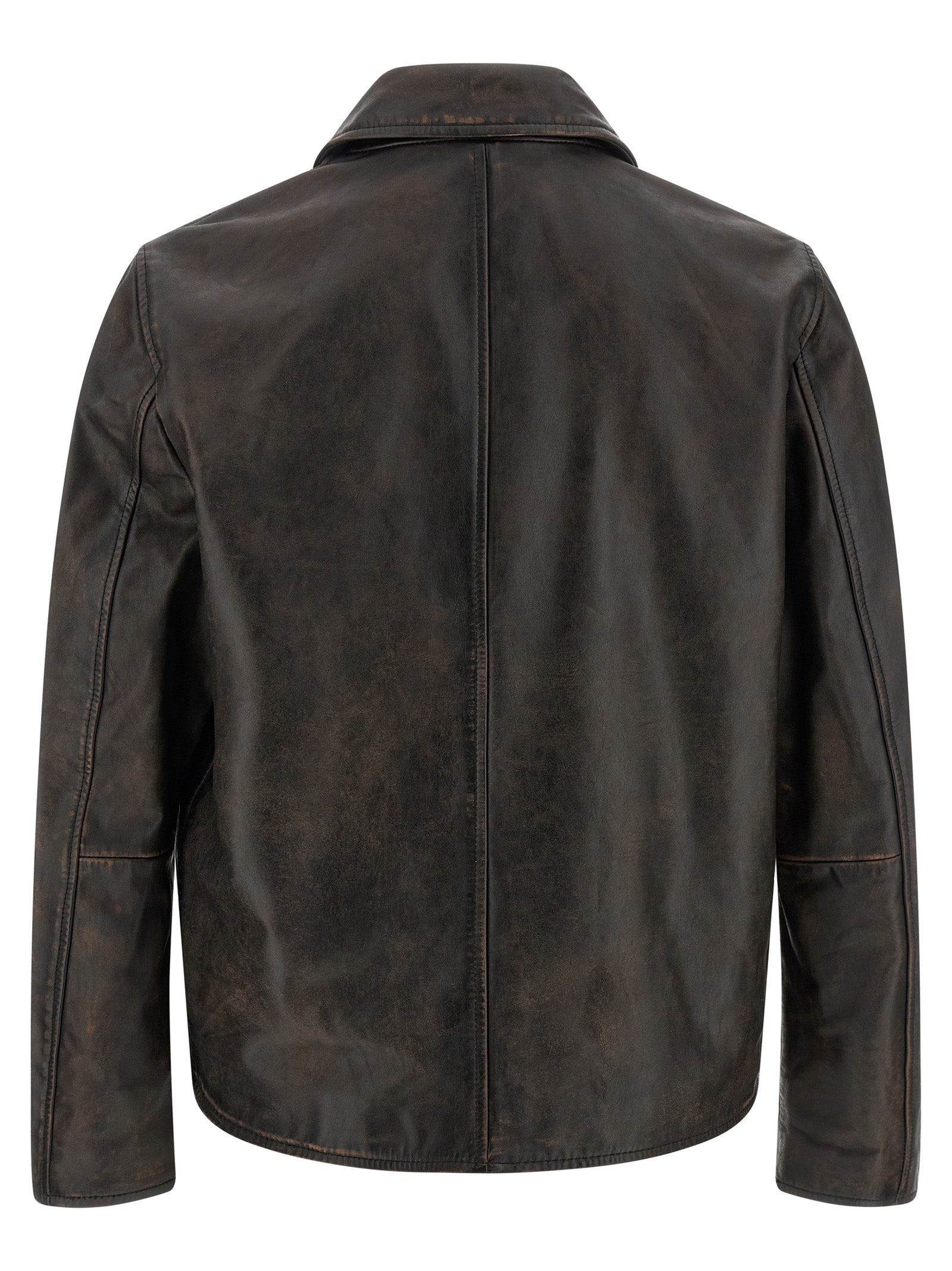 Diesel Brown Cowhide Leather Jacket Diesel