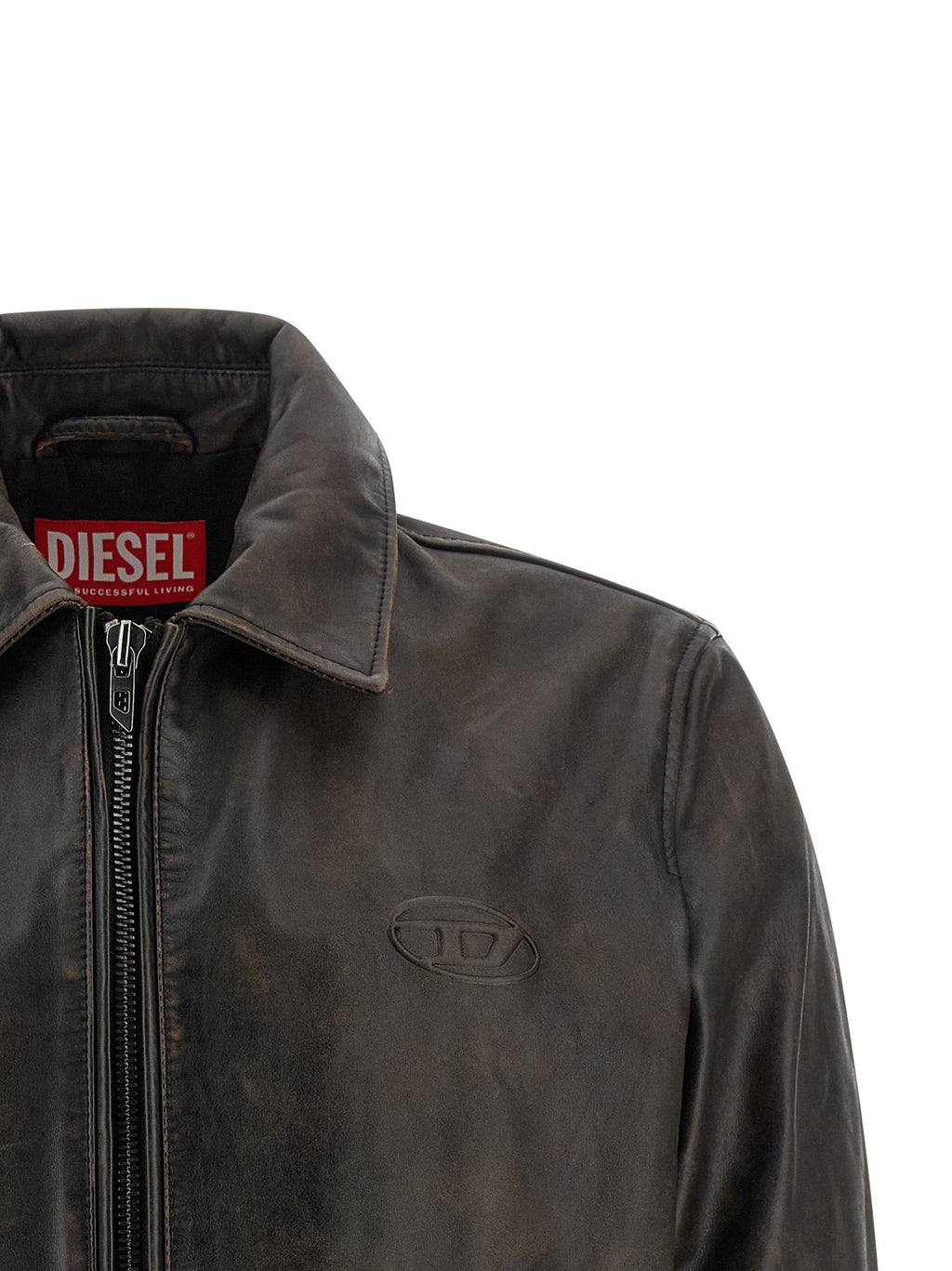 Diesel Brown Cowhide Leather Jacket Diesel