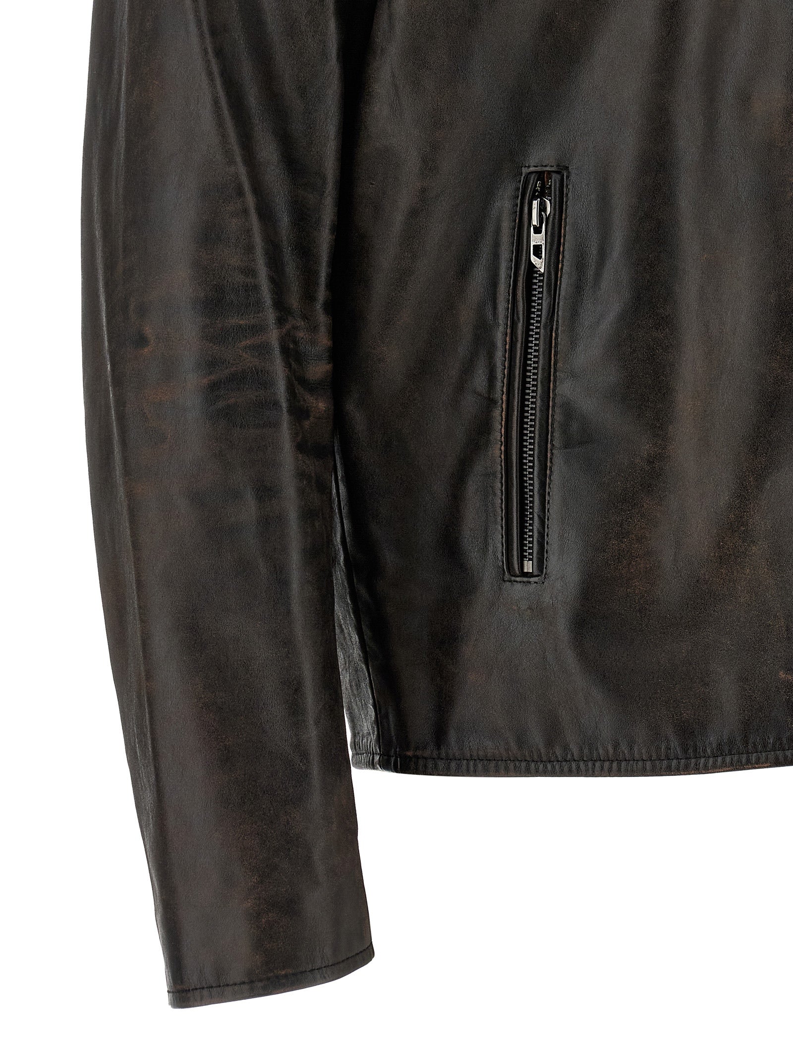 Diesel Brown Cowhide Leather Jacket Diesel
