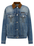 Versace Blue Cotton Denim Jacket Versace