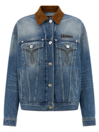 Versace Blue Cotton Denim Jacket Versace