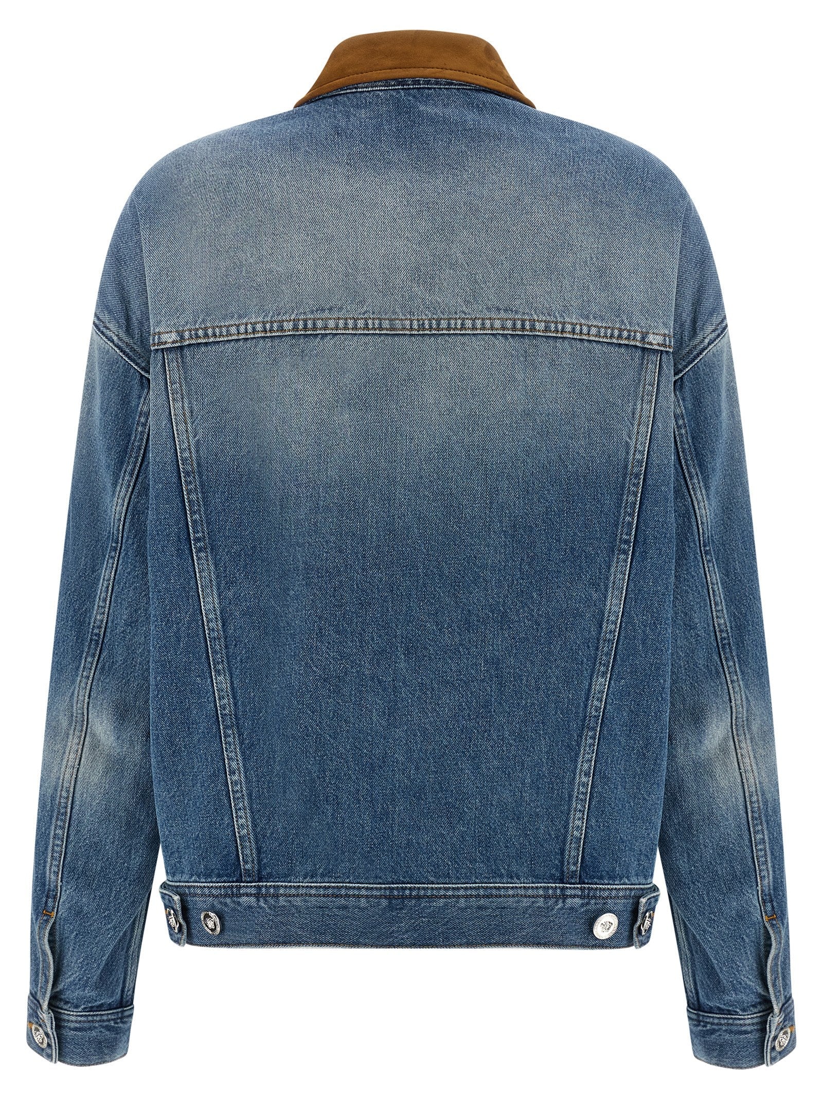 Versace Blue Cotton Denim Jacket Versace