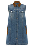 Versace Blue Cotton Short Dress Versace