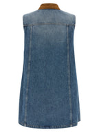 Versace Blue Cotton Short Dress Versace