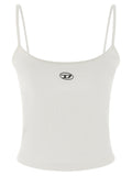 Diesel White Cotton Tank Tops Diesel