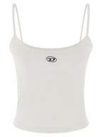 Diesel White Cotton Tank Tops Diesel