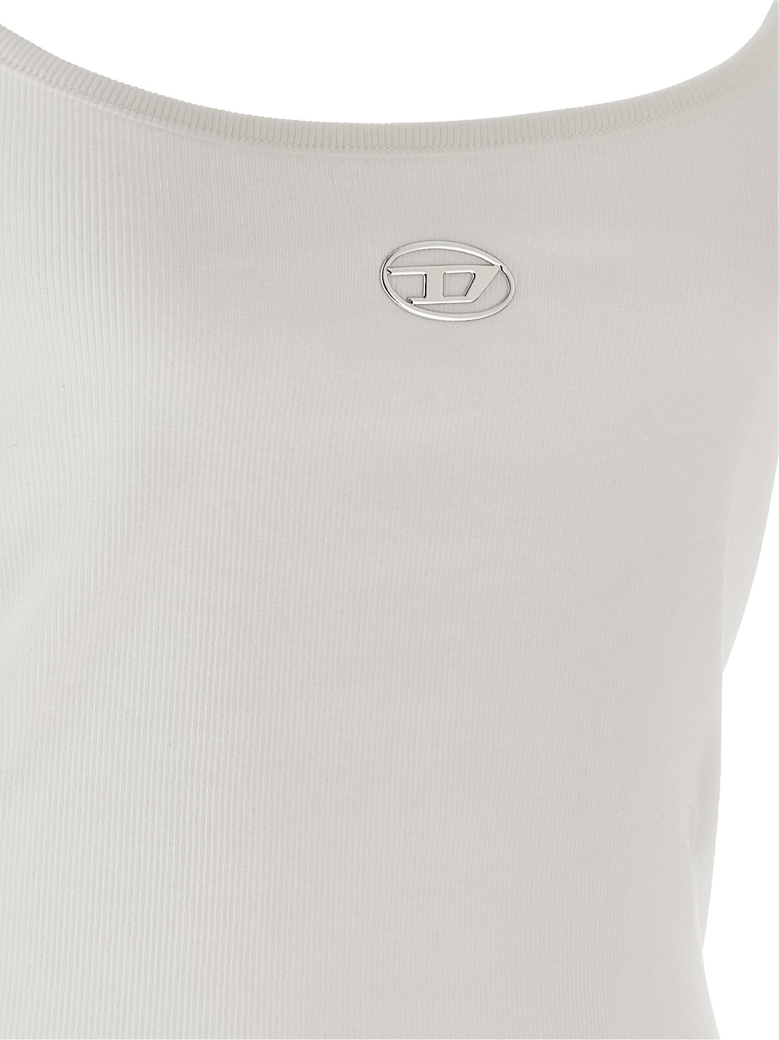Diesel White Cotton Tank Tops Diesel
