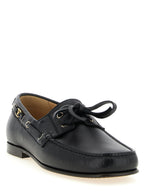 Valentino Garavani Black Buffalo Leather Slip-On Loafers Valentino Garavani