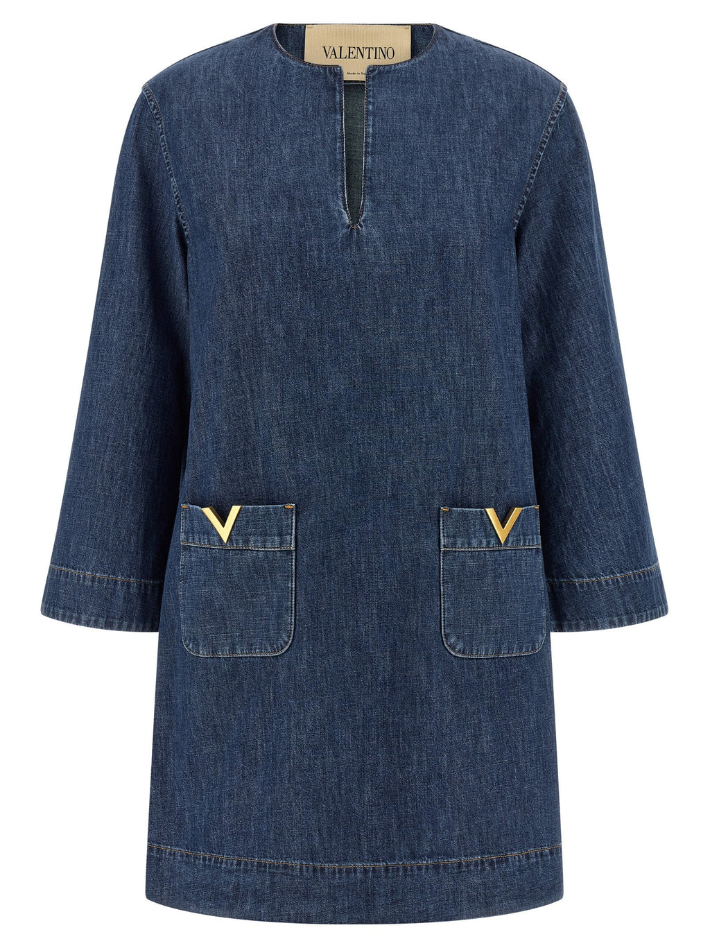 Valentino Garavani Blue Cotton Short Dress Valentino Garavani