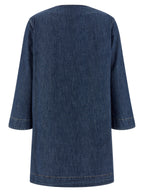 Valentino Garavani Blue Cotton Short Dress Valentino Garavani