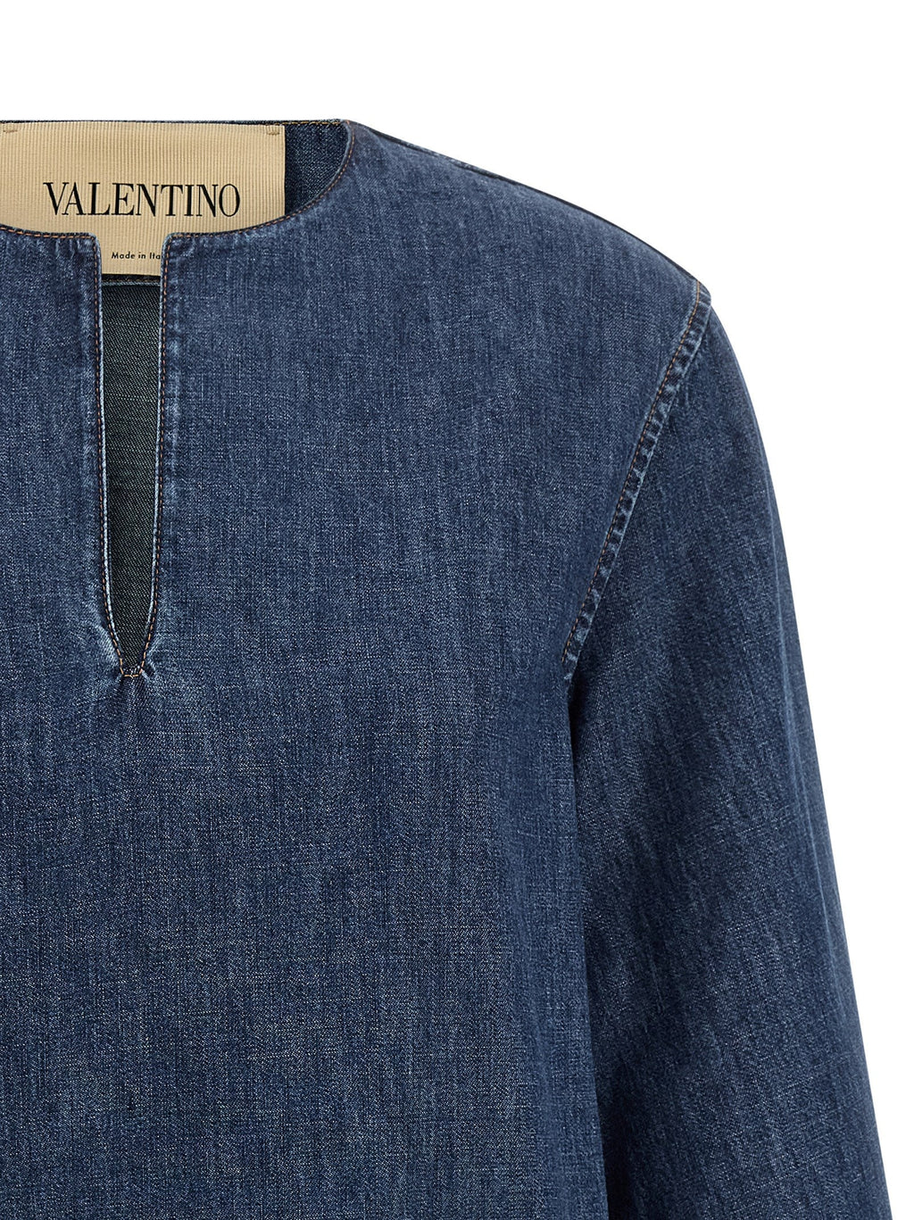 Valentino Garavani Blue Cotton Short Dress Valentino Garavani