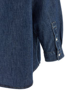 Valentino Garavani Blue Cotton Blouse Valentino Garavani